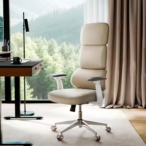 Remi High Back Office Chair, PU Leather Office Chair with Wheels, Leather Desk Chair, Executive Offi