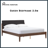 TOMMY 2.15M Wood Queen Bed Frame Queen Bedframe Double Bed Katil Kayu Queen Katil Queen Kayu Katil Divan Queen Divan