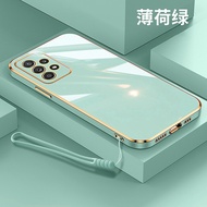 Casing Honor X8a X8b X9a X9b X9c X9 X8 4G/5G Case Plating Solid Color Cover Lanyard Soft TPU Phone C