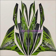HIJAU Yamaha Jupiter MX 2011 Green Black Body Striping Sticker