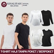 BAJU ZIP HAJI BERPOKET/TANPA POKET LENGAN PENDEK/panjang HITAM PUTIH COTTON
