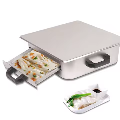 Household Noodles Steamer Vermicelli Roll Machine monolayer for Induction cooker Gas cooktop Rice Ro