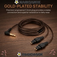 MAGICIANOK Earphone Replacement Cable, Low Loss OFC 3.5mm Plug Headphone Sound Cable, 3.9ft Earbuds 