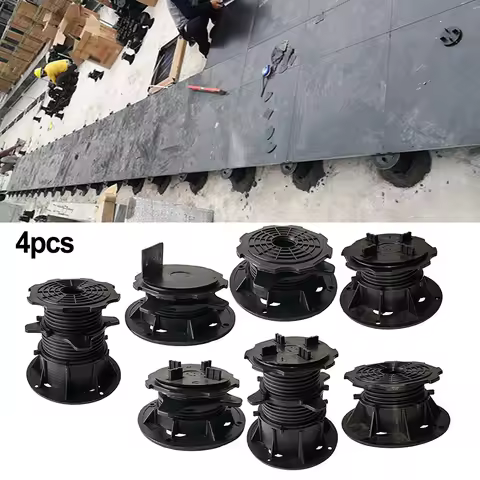 4PC Decking Board Pedestal Bearing Terrace Bearing Boards Adjustable Floor Layer Covering Pedestal D