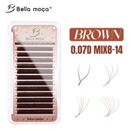 Bella Moça Brown Lashes YY lash Real W lashes 3DW/4DW/5DW lashes mix length 8-14mm 0.07D Curl