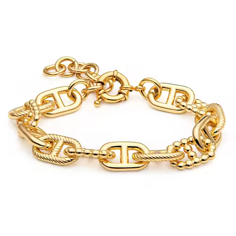 Varole Gold Color Punk Bangles For Women Copper Jewelry Lock Chain Bracelet Fashion Gifts Wholesale 