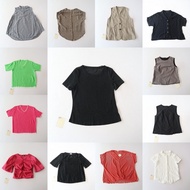 Summer Women Short-Sleeved Shirt V-Neck Button Loose Solid Color Fashionable All-Match Top H4S