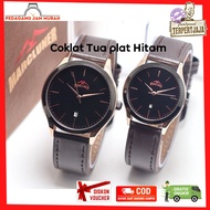 Jam Tangan Couple Marcluner Kapel Kapelan Pasangan Original Ori Anti Air Tali Kulit Asli Exclusive G