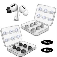 其他品牌 - 灰色 - 適用放 airpods pro 記憶海綿耳塞 帶收納盒矽膠耳套 airpods pro耳帽