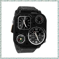 (SZHA) Men Dual Time Zone Quartz Wrist Watch with Compass