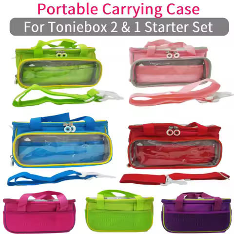 Portable Carrying Case for Toniebox 2 & 1 Starter Set Cute Audio Storage Container Holder bag with U