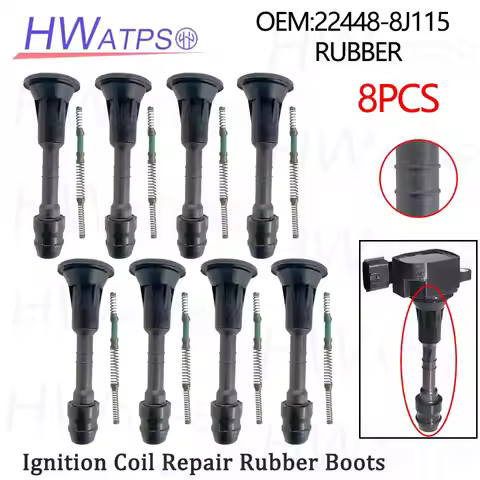 4/8 Pcs 22448-8J115 Spark Plug Cap Ignition Coil Rubber For Infiniti l35 QX4 Nissan Altima Frontier 
