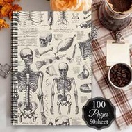 1pc Medical Anatomy Lab Notebook With Spiral Binding - Vintage Anatomical Diagrams, Human Skeleton, 