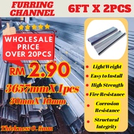 Wholesale 6Kaki2Pcs Furring Channel, Easy D.I.Y, Ceiling Channel, Besi Siling Gantung Besi Kecil, Pl