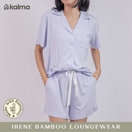 Kalma Bamboo Sleepwear Pajama Set for Women - Periwinkle | Short Sleeve Button Up Shirt with Shorts