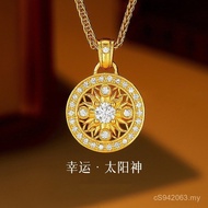 Au750 Moissanite Accessories Sunflower Polish Star Pendant Necklace Color Gold Gold Hope 18k Gold Go