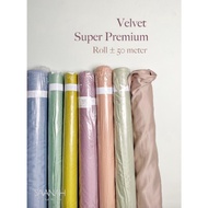 - 1 Roll / 50 meter kain satin Silk Velvet Super Premium/ Sateen