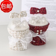 Ins Chinese Valentine's Day Bouquet Cake Decoration Creative Bouquetfrench styleCake Edge Pearl 520 