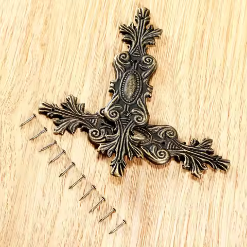10*2.3cm/3.94"*0.91" Antique Decorative Corner Bracket Decorative Jewelry Box Leg Corner Protector F