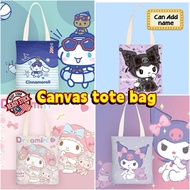 girl canvas bag tote bag tuition bag beg mengaji Kuromi Melody custom