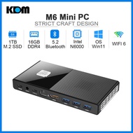 M6 Pocket Mini PC มินิพีซี 11th Intel Lake N6000 Quad Core 16GB 1TB WiFi 6 Bluetooth 5.2 HDMI Type-C 4K 60Hz รองรับ M.2 SATA SSD Storage Expansion Mini Computer(เปิดใช้งานล่วงหน้า Win 11 Pro)