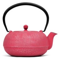 南部鐵器 茶壺 平丸千筋 0.7L 銀粉紅色 日本製