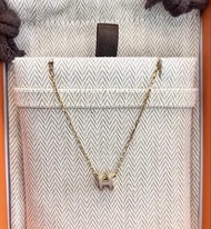 Hermes mini pop h 奶茶玫瑰金頸鏈