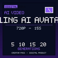 Kling AI Avatar Talking Portrait Voice Video Generator Pass Digital 720p 15s | 5-20 Generations