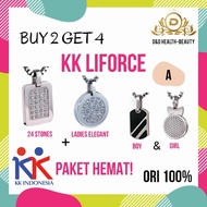 promo! buy 2 get 4 kalung kk liforce 24 stones + le / ori 100% - paket a