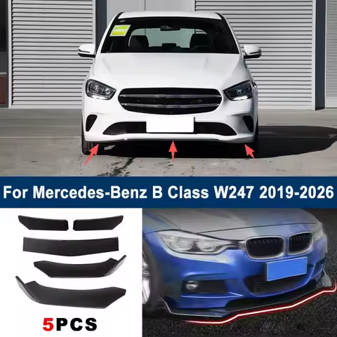 Adjustable 5Pcs Sectional Front Spoiler Lip For Mercedes-Benz B Class W247 2019-2026 Front Bumper Sp