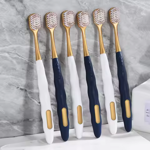 6Pcs Wide Head Soft Long Head Adult Big Head Toothbrush Comfortable Teeth Super Soft Oral Cleaning B