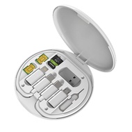 กล่องเก็บสายชาร์จ USB 60W อเนกประสงค์ ขนาดเล็ก ชุดแปลงสายชาร์จ 5 in 1 พร้อมกล่อง Type-c to Lightning