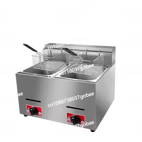Thickened Stainless Steel Gas Fryer Commercial Single Cylinder Screen Double Cylinder Screen Fryer C