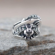 ring cincin [Cat] Ring Male Trendy Retro Feather Cat Cat Index Finger Adjustable Ring Fashion Unique