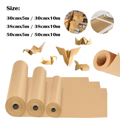 5/10m Brown Kraft Paper Roll - Biodegradable Thick Paper for Gift Packaging, Mobile Packaging & Craf