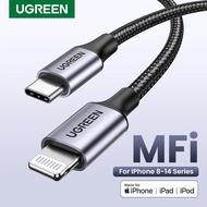 UGREEN MFI สายชาร์จไอโฟน USB C to lightning iPhone ชาร์จเร็ว สายชาร์จ ชาร์จไอโฟน Apple Charging Cable Compatible with iPhone 14 13 Pro Max iPad iPod Model: 60759
