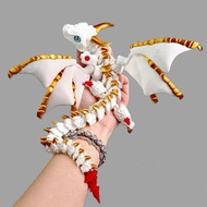 3D Printed Wyvern Dragon with Wings Simulation Model Gift Articulated Dragons Fidget Dragons Desktop