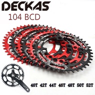 DECKAS 104BCD MTB Chainring Mountain Road Bike Narrow Wide Single Speed Chainring 40T-52T Chainwheel