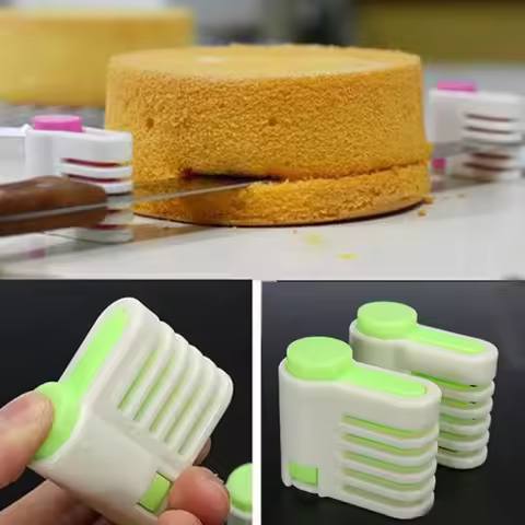 2pcs/Pack Cake Slicer Cutter 5 Layers Cake Bread Leveler Slicer Set DIY Fixator Cutting Tools Kitche