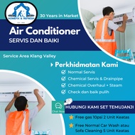 Servis Cuci Air Cond Rumah Service Aircond Air Condition Cleaning Repair Aircon Wall Mounted (KL Sel