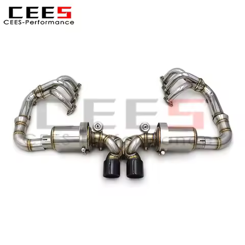 CEES Catback Exhaust Manifold for Porsche 911 991/991.1 GT3 3.8 2010-2019 SS304 Exhaust Pipes Valvet