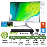 Acer All-in-One Aspire C27-1655-1138G0T27MGi/T001 27", i5-1135G7, MX330, 8G, 512GB M.2, Win10+Office ประกัน Onsite 3 ปี