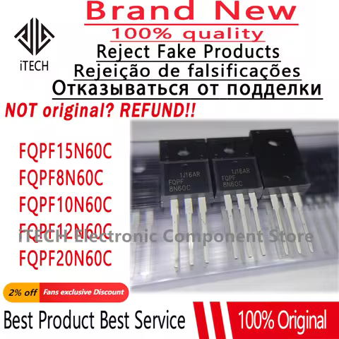 50PCS Original New FQPF8N60C FQPF 8N60C FQPF10N60C 10N60C FQPF12N60C 12N60C FQPF15N60C 15N60C FQPF20