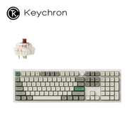 keychron Q6 Max 全尺寸 白色 三模鋁製機械鍵盤(含旋鈕) RGB Mac/Win 熱插拔 茶軸 注音版本