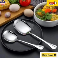 ZDD 1PC Kitchen Dinner Public Spoon Restaurant Large Stainless Steel Thicken Distributing Spoons Buffet Serving Tablewar