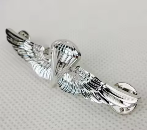 tomwang2012. SILVER METAL US NAVY SEAL PARATROOPER JUMP WINGS BADGE PIN