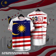 2025 Baju Merdeka T-Shirt 68th Independence Day Jersey, Full Sublimation, Quick Dry Baju Jalur Gemil