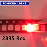 100PCS 12-20LM 2835 Red SMD LED 0.2W high bright light emitting diode chip leds 620-625NM PLCC-2  60