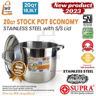 SUPRA Stockpot 20qt 18.9lt stainless Steel Lid Tall Boiling steamer/ Cooking Pot/ economy Stockpot