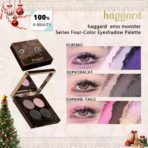 Haggard Emo Monster Series Four-Color Eyeshadow Palette,Long-Lasting Pigmentation,User-Friendly,Mult
